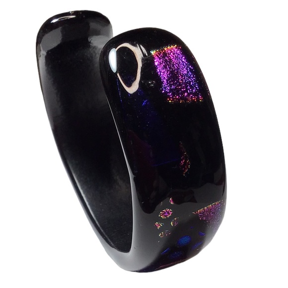Kirkland Artist Co-Op - Vintage Dichroic Glass Cuff Bracelet - OS - Picture 10 of 11